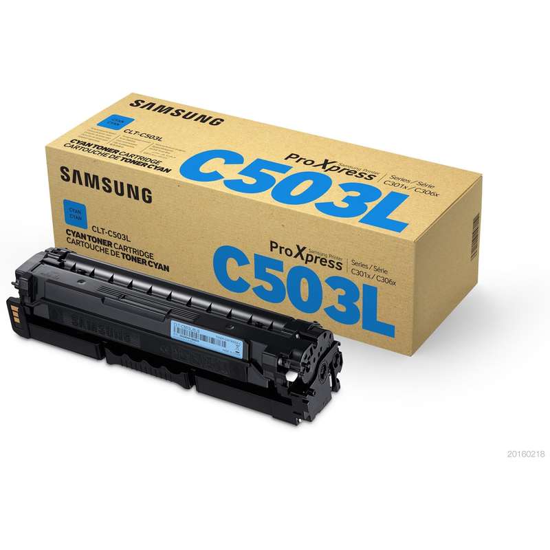 Samsung CLT-C503L Cyan Toner Cartridge 5,000 Pages Original SU016A Single-pack