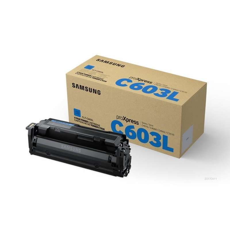 Samsung CLT-C603L Cyan Toner Cartridge 10,000 Pages Original SV232A Single-pack