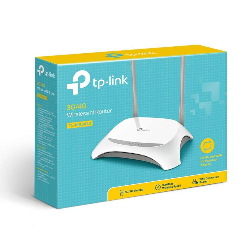 TP-Link TL-MR3420 Wi-Fi 4 Wireless Router Fast Ethernet Black and White