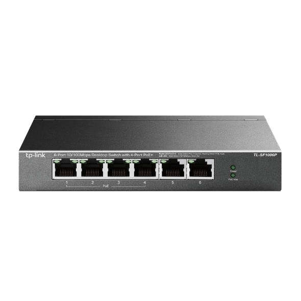 TP-Link TL-SF1006P Network Switch Fast Ethernet (10/100) Power over (PoE) Black