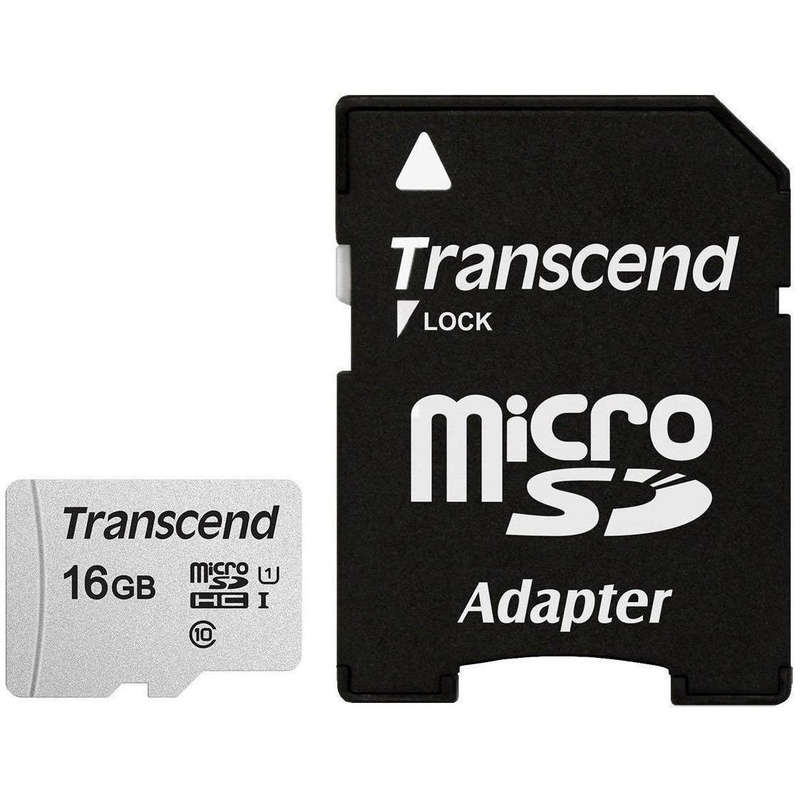 Transcend MicroSD Card SDHC 300S 16GB with Adapter