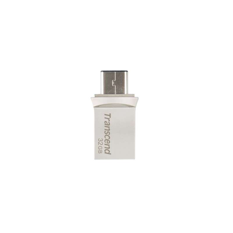 Transcend JetFlash 890 64GB USB 3.2 Gen 1 Type-A / Type-C Black and Silver USB Flash Drive TS64GJ...