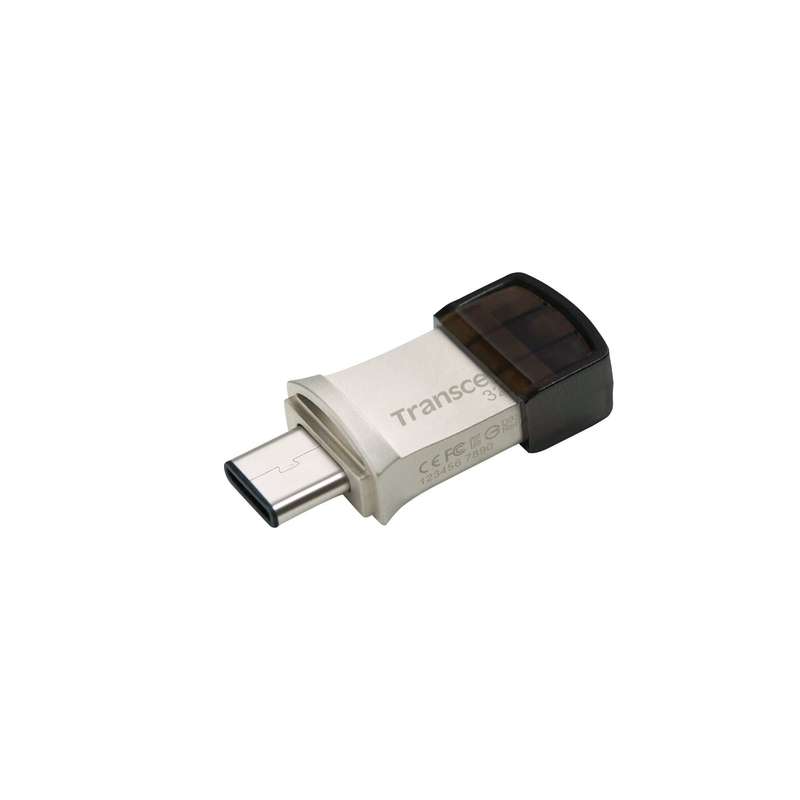 Transcend JetFlash 890 64GB USB 3.2 Gen 1 Type-A / Type-C Black and Silver USB Flash Drive TS64GJ...