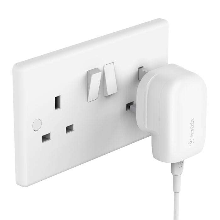 Belkin BoostCharge USB-C 30W Single USB-C Port with USB-C to Lightning Cable - White WCA005VF1MWH-B5