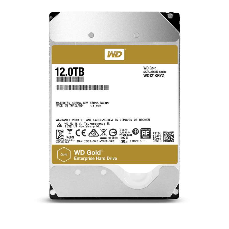 WD Gold 3.5-inch 12TB Serial ATA III Internal Hard Drive WD121KRYZ