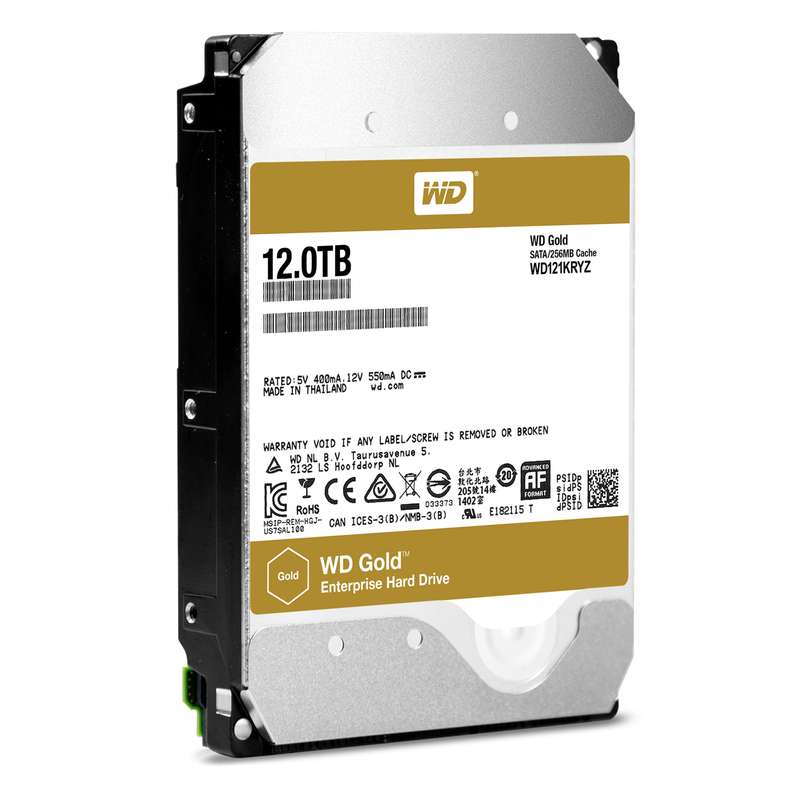 WD Gold 3.5-inch 12TB Serial ATA III Internal Hard Drive WD121KRYZ