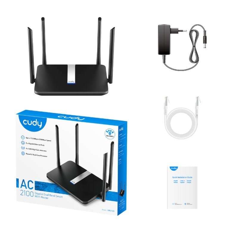 Cudy AC2100 Gigabit Dual-Band Smart WiFi 6 Router WR2100