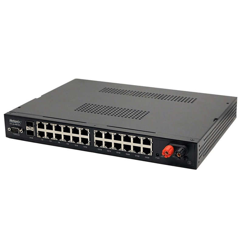 Netonix 24-port Managed 400W Passive DC POE Switch with 2x SFP Uplink Ports WS-26400-IDC