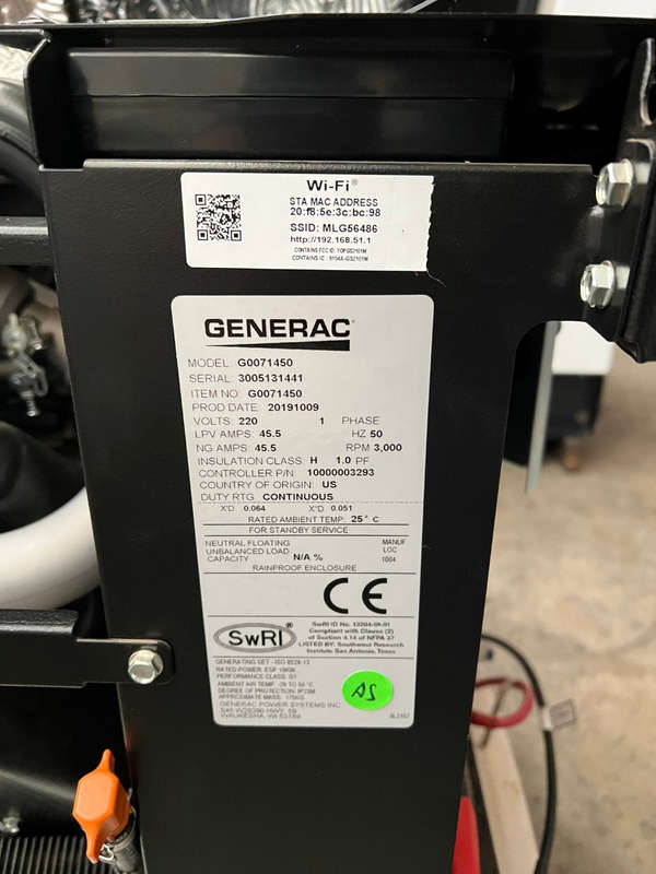 Generac BP10S-G Generator