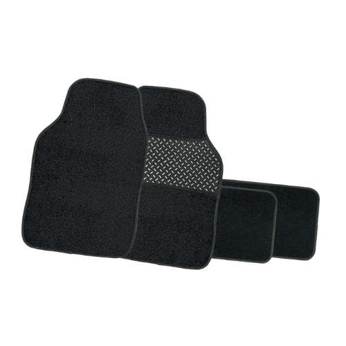 Black Carpet Mat Set with PVC Backing - 4 Piece