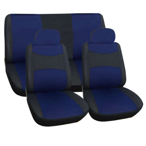 Black/Navy Trendy 6 Piece Seat Cover Set