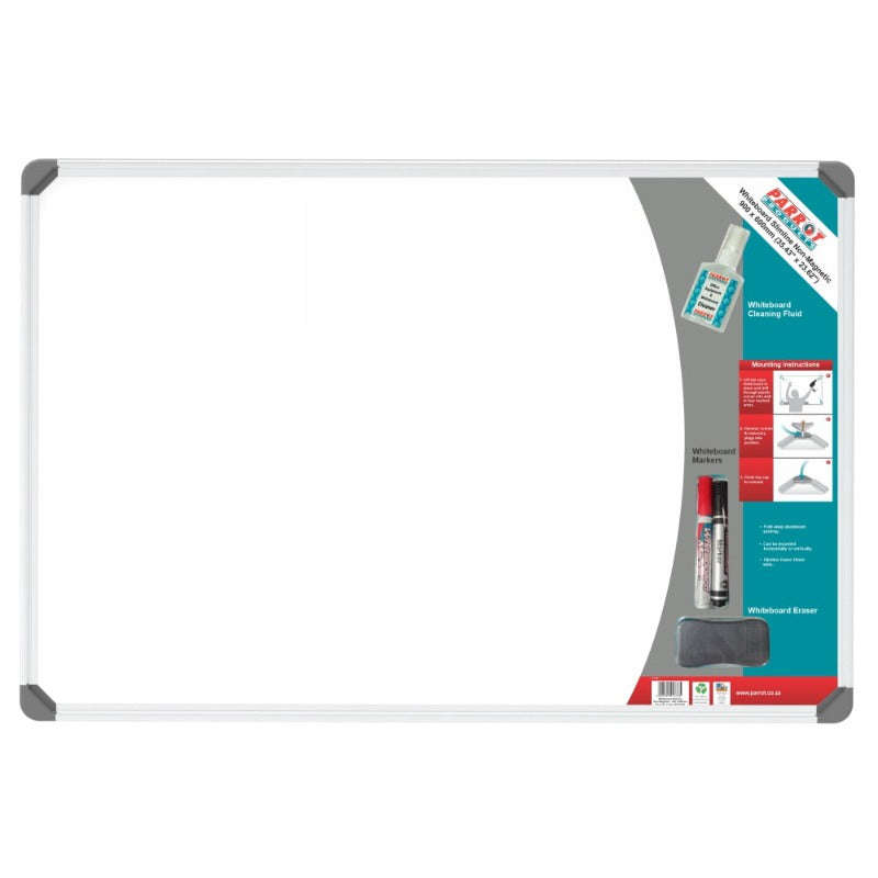 Parrot Slimline Aluminium Frame Non-Magnetic Whiteboard Combo
