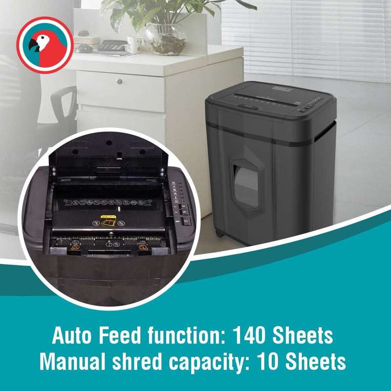 Parrot 140 Sheet Auto Feed Mini Cross Cut Paper Shredder