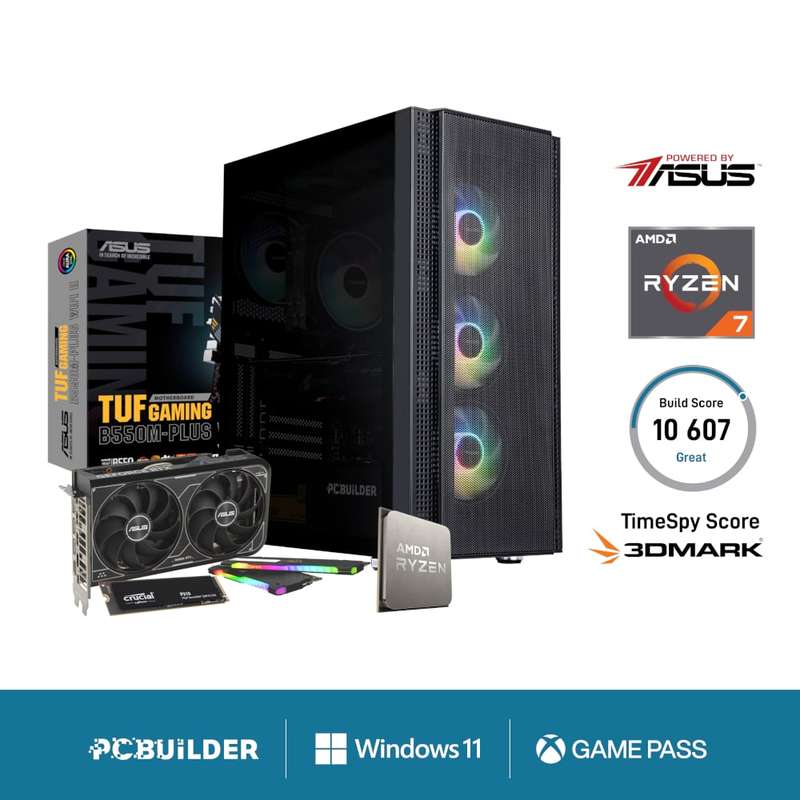 PCBuilder COMMANDER Gaming PC Ryzen 7 5700X3D Windows 11