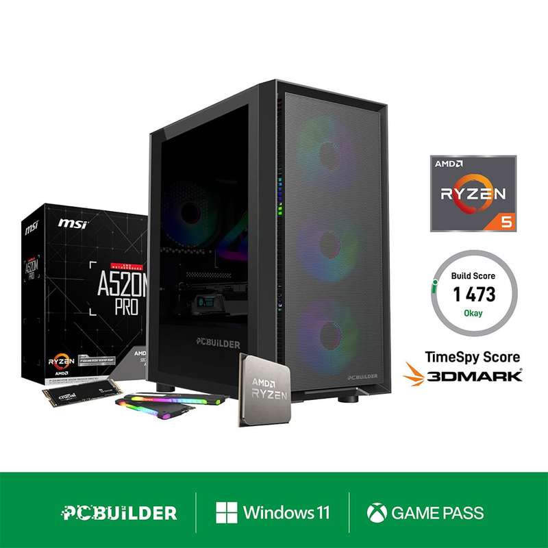PCBuilder DEFENDER Gaming PC Ryzen 5 5600GT Windows 11
