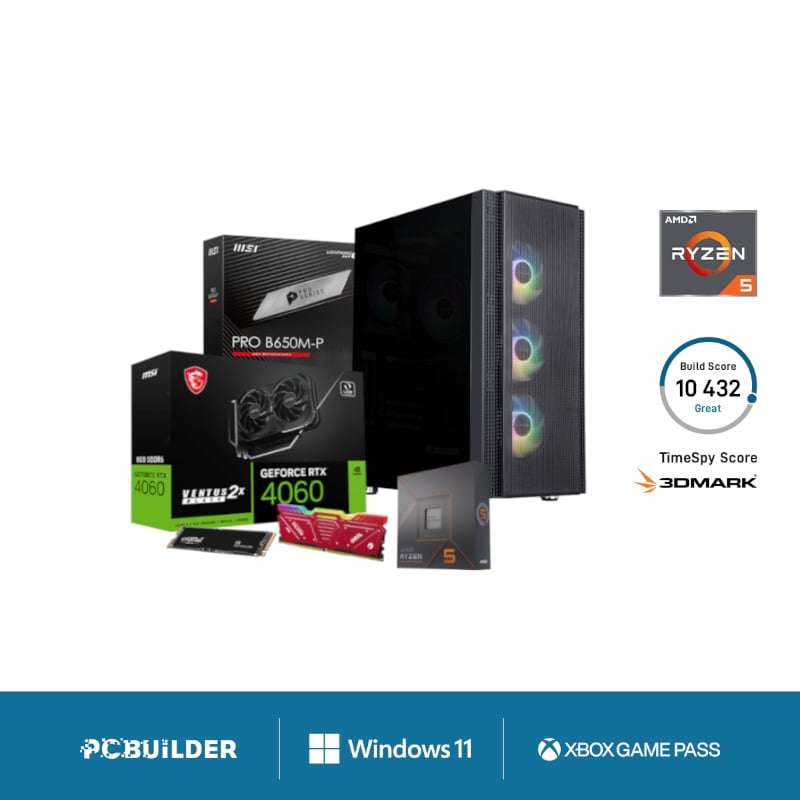 PCBuilder SPECIALIST Gaming PC Ryzen 5 7600 Windows 11