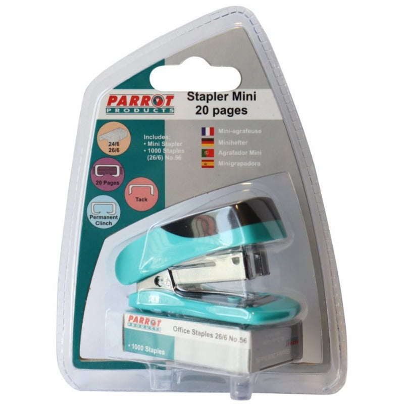 Parrot Mini Stapler & Staples Combo