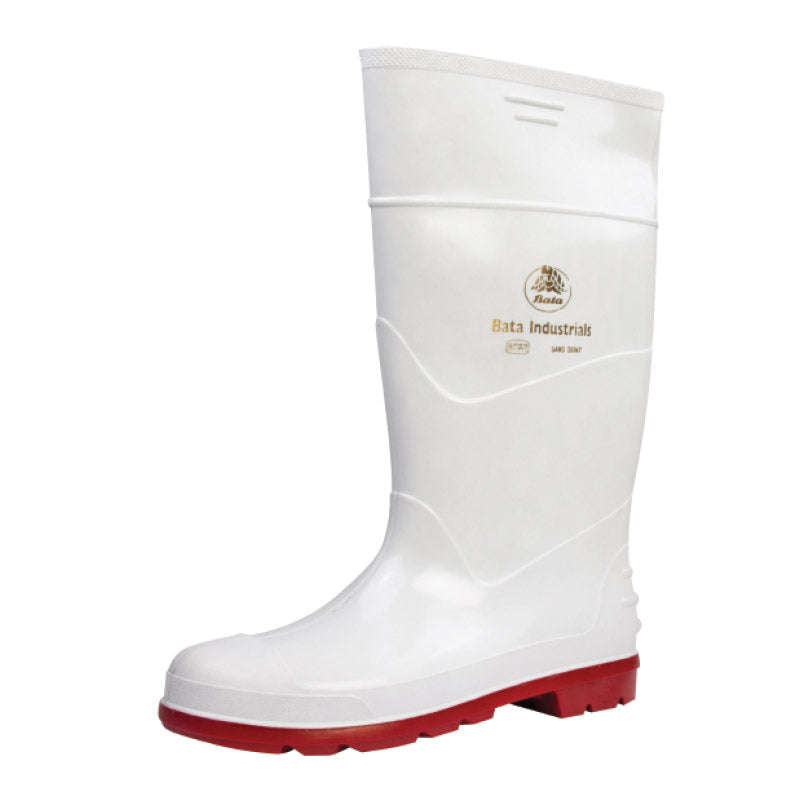 Bata Jobber Gumboot White/Red