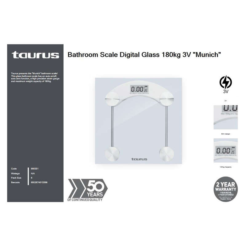 Taurus Digital Glass Bathroom Scale