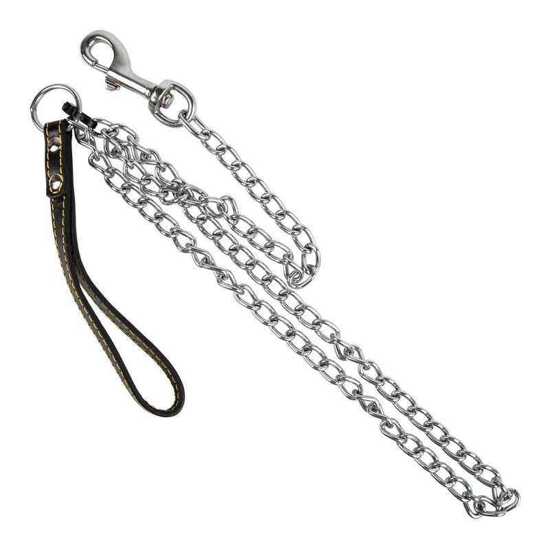 Complete Chain Leash with Leather Handle