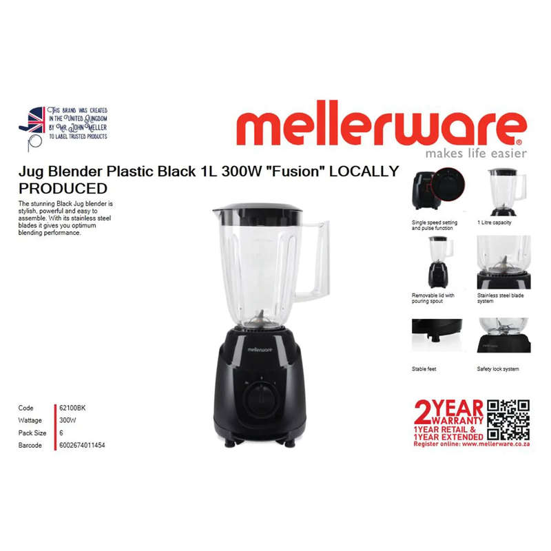 Mellerware Fusion Blender 1L 300W