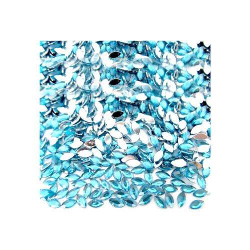Aqua Blue Horse Eye Flat Back Nail Art Rhinestones - 2mm / Blue