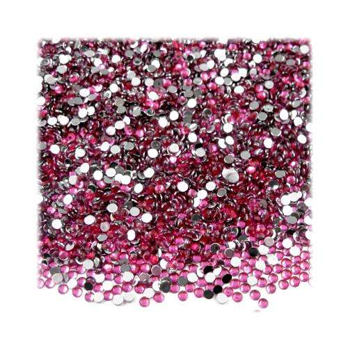 Fuchsia Flat Back Round Nail Art Rhinestones - 2mm / Fuchsia