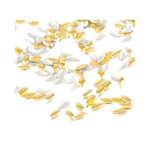 Gold Metal Studs Nail Art Decor Oval Horse Eye 6mm - 6mm / Gold