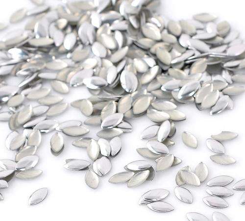 Silver Metal Studs Nail Art Decor Oval Horse Eye 6mm - 6mm / Silver