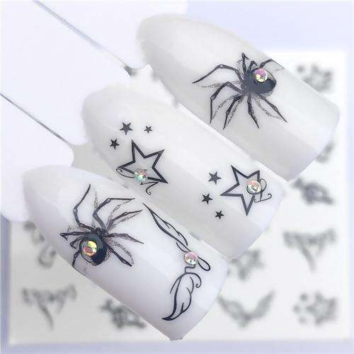Water Transfer Sliders Spider Nail Art - 3091 - Black
