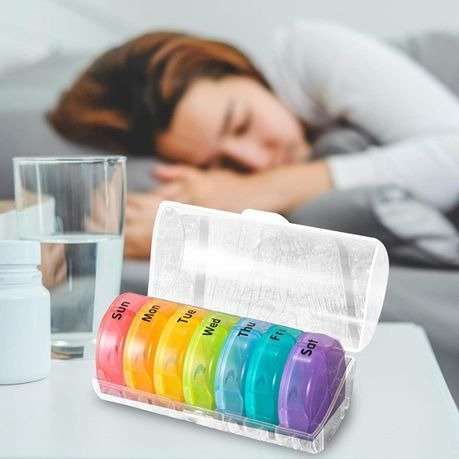 7-Day Pill Organizer  Portable Box with 2 Compartments