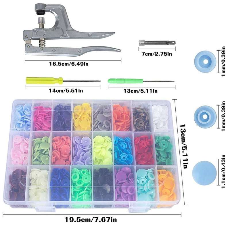 Craft 360 Sets T5 Plastic Snap Button with Snaps Pliers Tool Kit