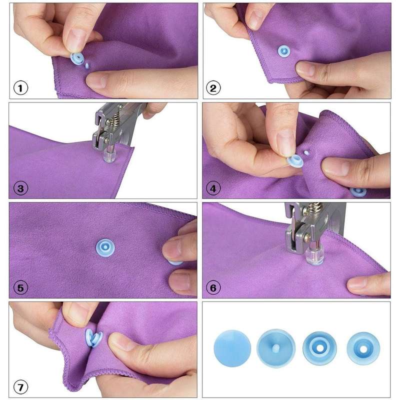 Craft 360 Sets T5 Plastic Snap Button with Snaps Pliers Tool Kit