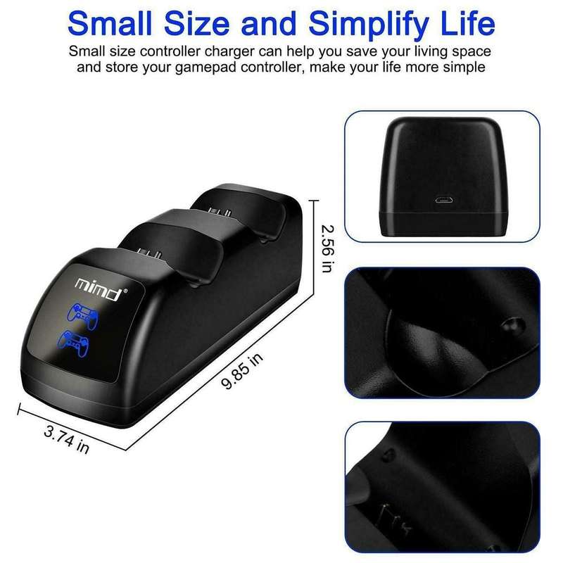 Mimd PS4 Controller Dual Charging Stand for PS4/PS4 Slim/PS4 Pro