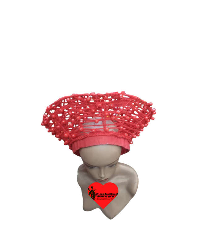 African Wedding Hat - Isicholo/Red
