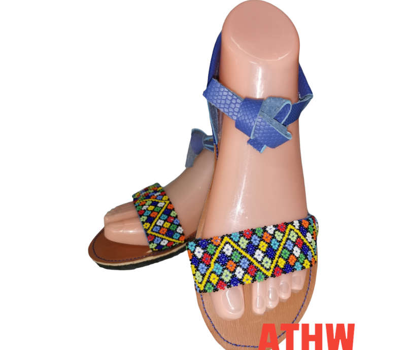 African beaded wedding sandals