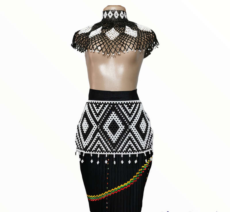 Xhosa Beaded Apron Black/White
