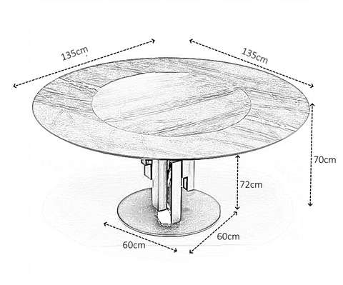 Firenze' Emporium Round Marble Dining Table with Lazy Susan