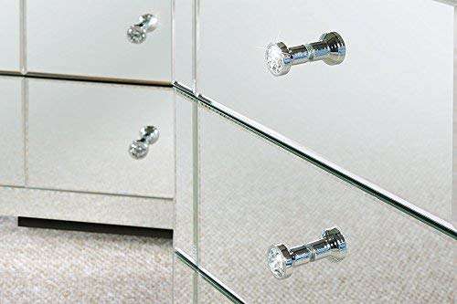 Contempro Three Drawer Mirrored Bedside Table