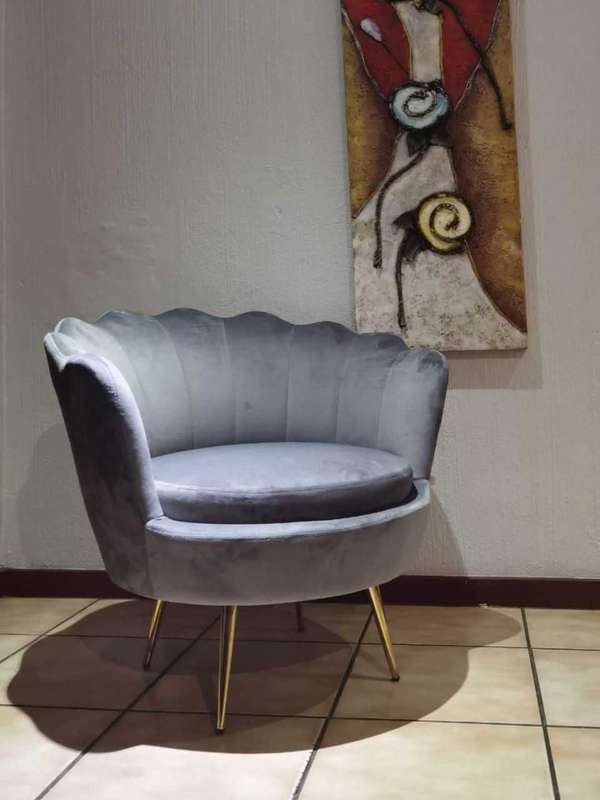 Irene Du Pont Barrel Accent Chair - Silver Chalice Grey