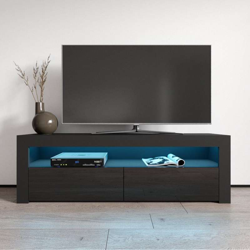 Alejandro Modern Contemporary LED TV Stand for TV's up to 70" - Black