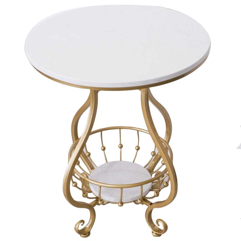 Catalina Marbell Side Table - Gold