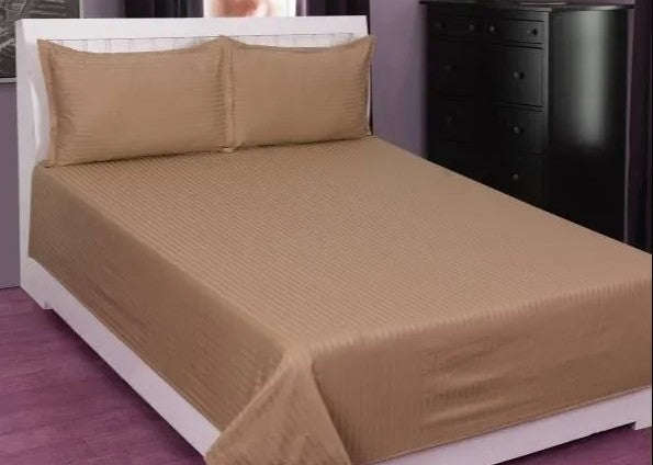 Relax Collection Satin Stripe Microfibre Duvet Cover - Stone