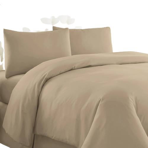 Poly Cotton Duvet Cover-Beige