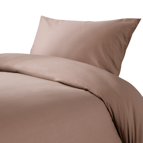 Poly Cotton Duvet Cover set with pillow cases-Mocha