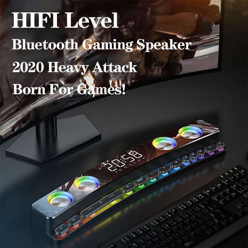 Soaiy SH39 Gaming Speaker bluetooth Soundbar Computer Audio Desktop Home Clock Ga... - Basic version