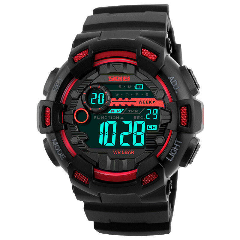 SKMEI 1243 Fashion Luminous Display Chrono Alarm Countdown Men Watch Dual Display Digital... - Black