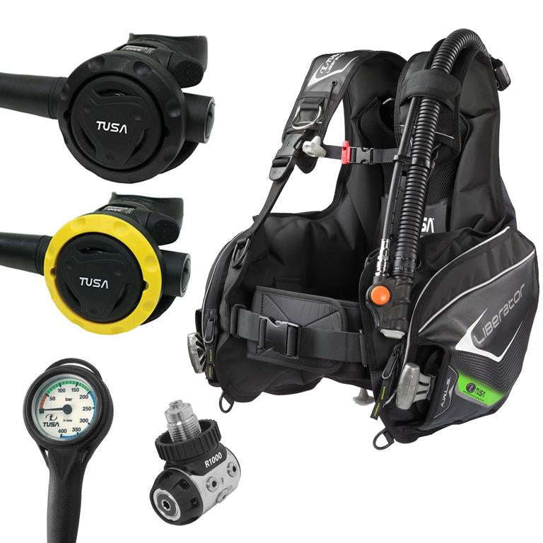 Tusa Liberator Set + FREE PUCK4 Dive Computer