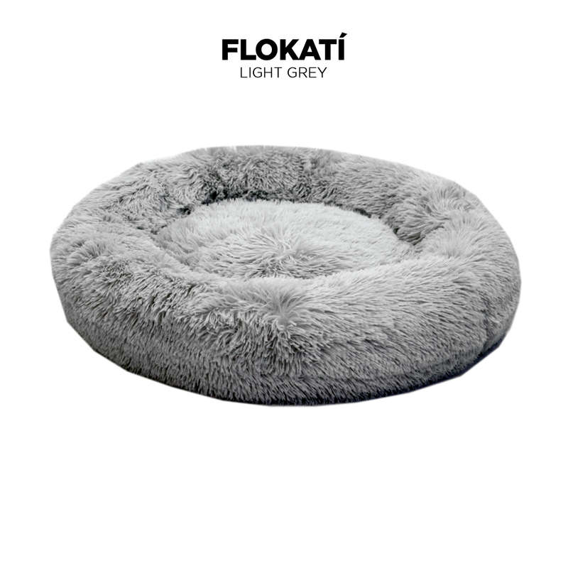 Long-Fur Fluffy Flokati Medium 70cm IREMIA Dog Bed - Light-Grey / No / No