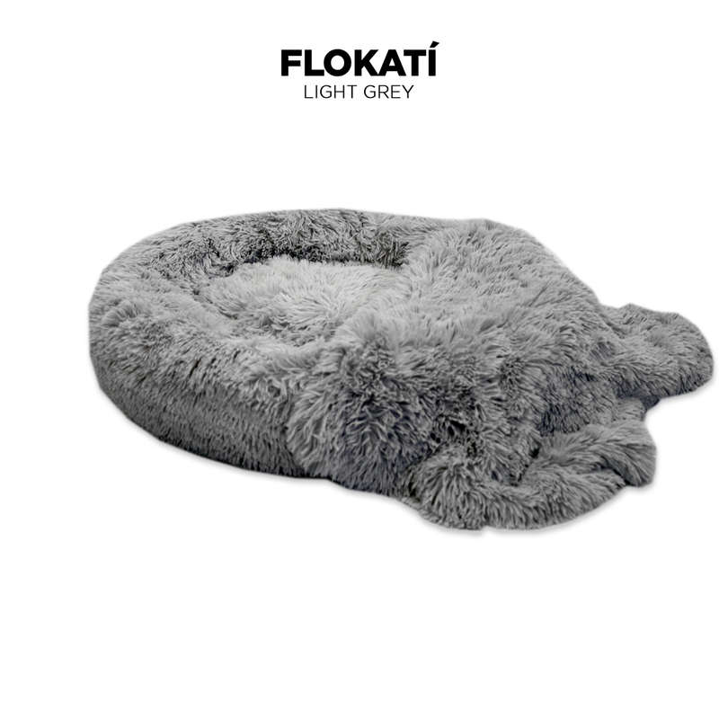 Long-Fur Fluffy Flokati Medium 70cm IREMIA Dog Bed 4.0 - Light-Grey / Yes